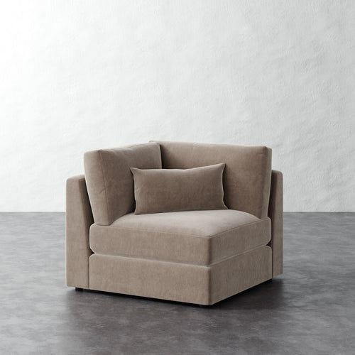 Lacroix Corner Chair - Performance Brushed Woven Velvet Dune