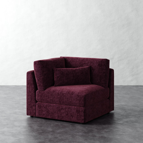 Lacroix Corner Chair - Performance Matelasse Mulberry