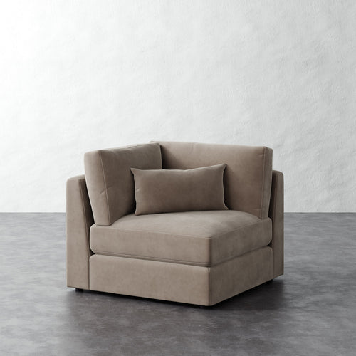 Lacroix Corner Chair - Performance Velvet Oatmeal
