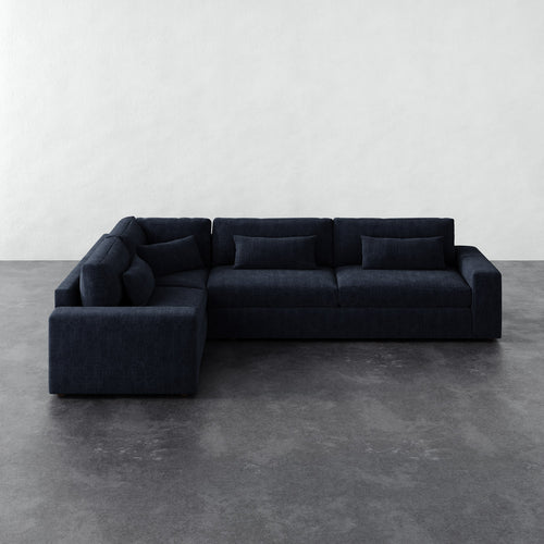 Lacroix Left Arm Sectional - Chunky Basket Indigo
