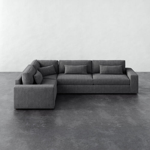 Lacroix Left Arm Sectional - Chunky Basket Pewter