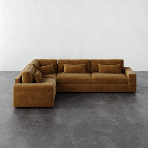 Lacroix Left Arm Sectional - Mohair Brown Sugar