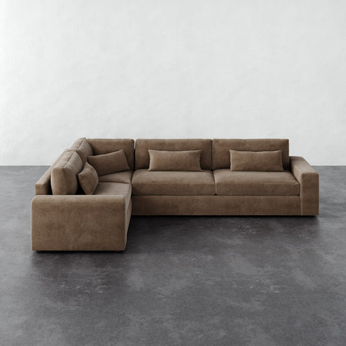 Lacroix Left Arm Sectional - Mohair Ecru