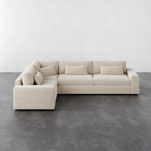 Lacroix Left Arm Sectional - Performance Boucle Cream