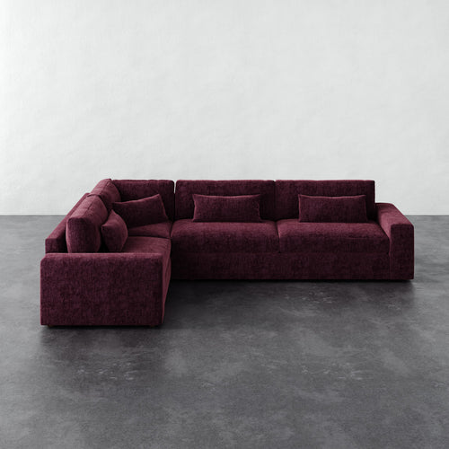 Lacroix Left Arm Sectional - Performance Matelasse Mulberry