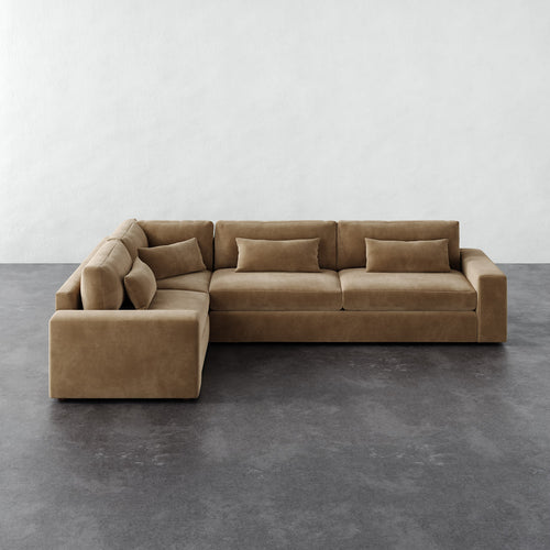 Lacroix Left Arm Sectional - Performance Velvet Acorn