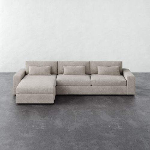 Lacroix Left Chaise & a Half Sectional - Brixton Dove Gray