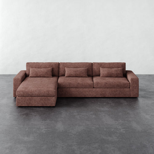 Lacroix Left Chaise & a Half Sectional - Micro Boucle Fig