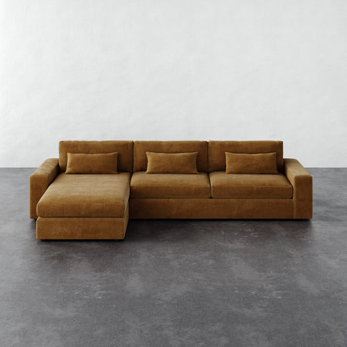Lacroix Left Chaise & a Half Sectional - Mohair Brown Sugar