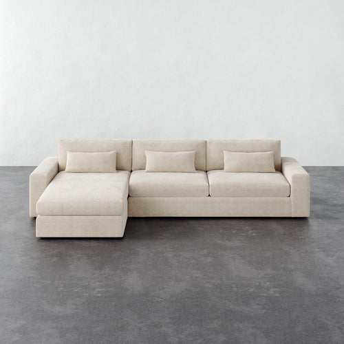 Lacroix Left Chaise & a Half Sectional - Performance Boucle Cream