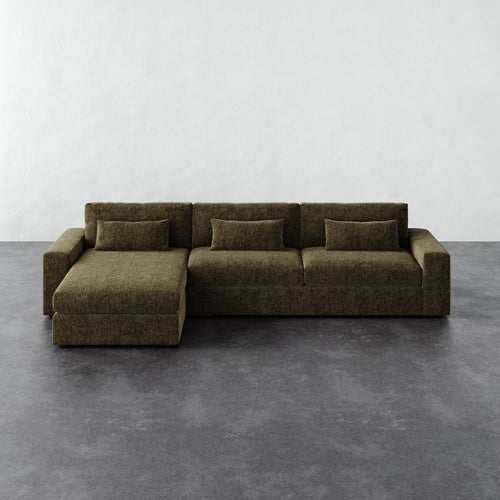 Lacroix Left Chaise & a Half Sectional - Performance Matelasse Balsam