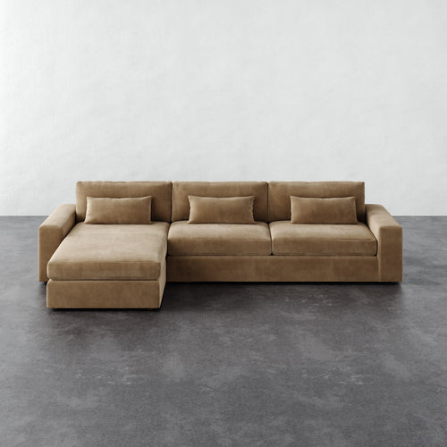 Lacroix Left Chaise & a Half Sectional - Performance Velvet Acorn