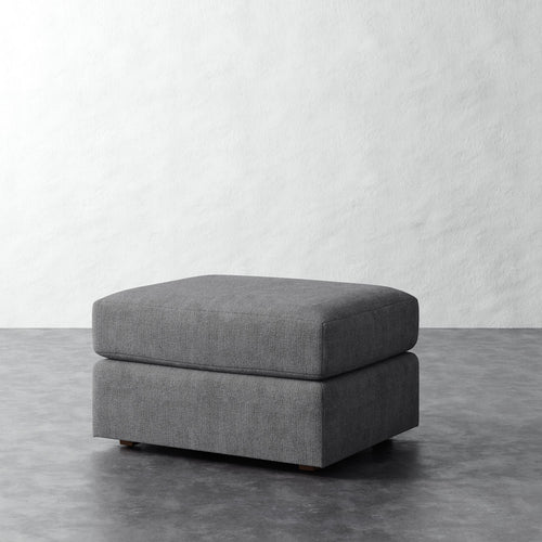 Lacroix Ottoman - Chunky Basket Pewter