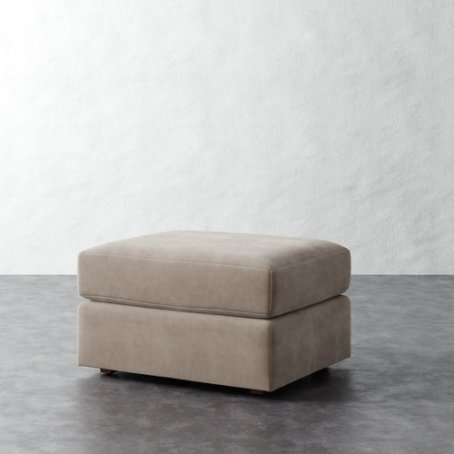 Lacroix Ottoman - Performance Velvet Oatmeal