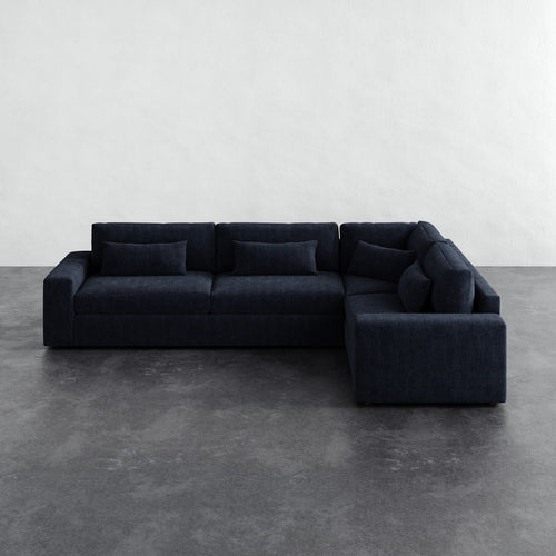 Lacroix Right Arm Sectional - Chunky Basket Indigo