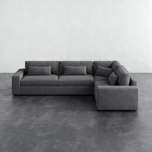Lacroix Right Arm Sectional - Chunky Basket Pewter