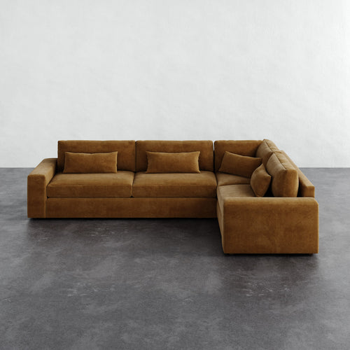 Lacroix Right Arm Sectional - Mohair Brown Sugar