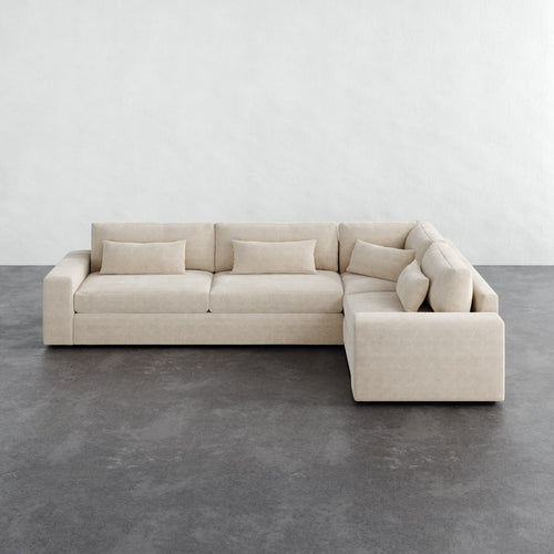 Lacroix Right Arm Sectional - Performance Boucle Cream