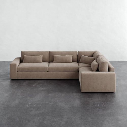 Lacroix Right Arm Sectional - Performance Brushed Woven Velvet Dune