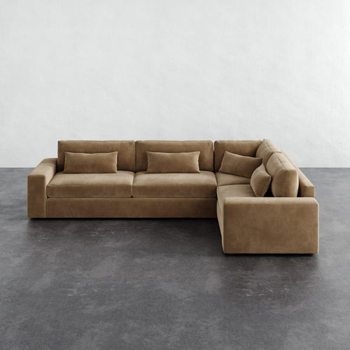 Lacroix Right Arm Sectional - Performance Velvet Acorn