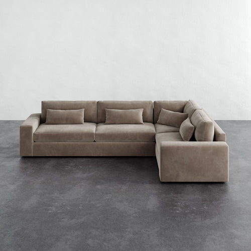 Lacroix Right Arm Sectional - Performance Velvet Oatmeal