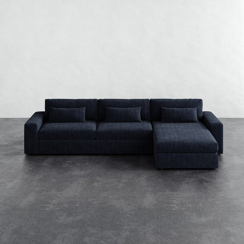 Lacroix Right Chaise & A Half Sectional - Chunky Basket Indigo