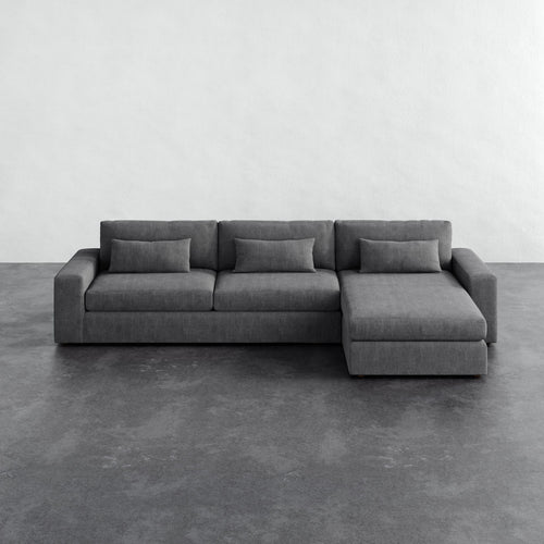 Lacroix Right Chaise & A Half Sectional - Chunky Basket Pewter