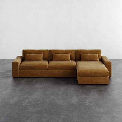 Lacroix Right Chaise & A Half Sectional - Mohair Brown Sugar