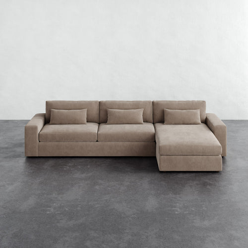 Lacroix Right Chaise & A Half Sectional - Performance Brushed Woven Velvet Dune