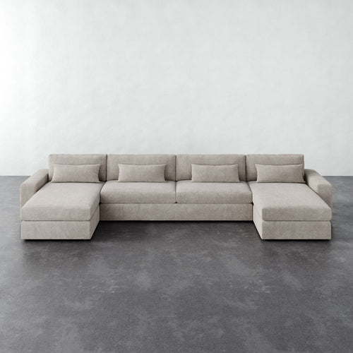 Lacroix Sofa Chaise & a Half U-Sectional - Brixton Dove Gray