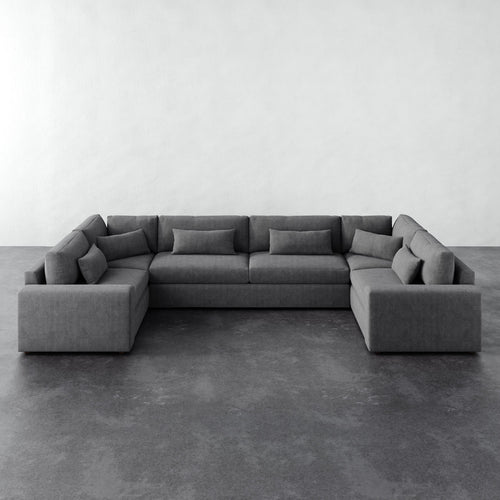 Lacroix U-Sectional - Chunky Basket Pewter