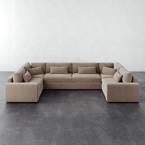 Lacroix U-Sectional - Performance Brushed Woven Velvet Dune