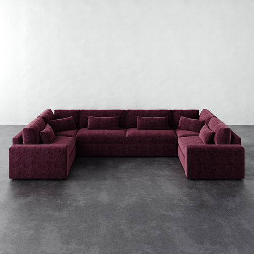 Lacroix U-Sectional - Performance Matelasse Mulberry