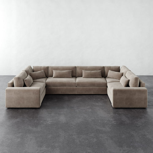 Lacroix U-Sectional - Performance Velvet Oatmeal