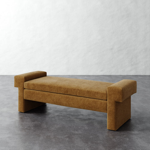 Lemaire Bench - Mohair Brown Sugar