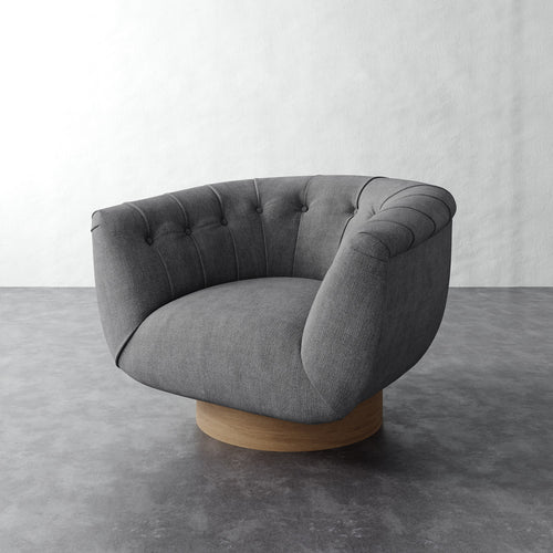 Lune Swivel Chair - Chunky Basket Pewter