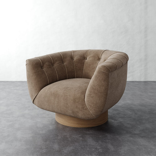 Lune Swivel Chair - Mohair Ecru