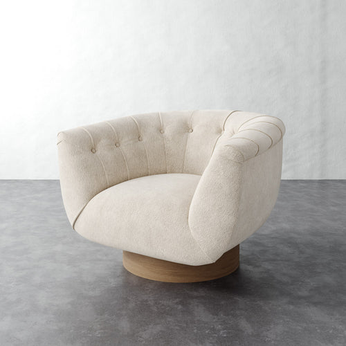 Lune Swivel Chair - Performance Boucle Cream