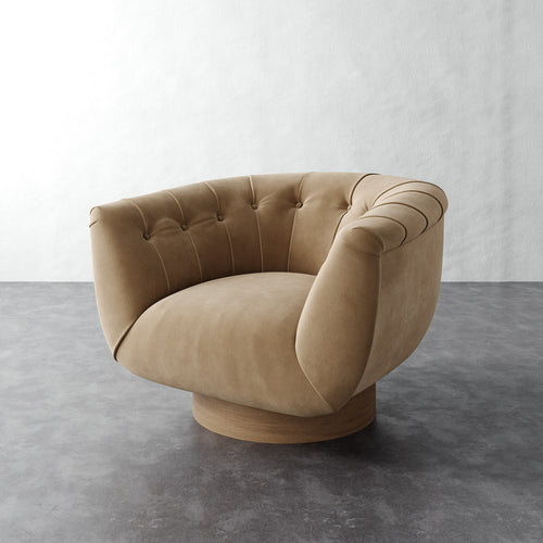 Lune Swivel Chair - Performance Velvet Acorn