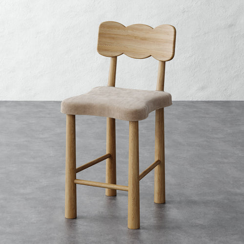 Madeleine Counter Stool - Performance Brushed Woven Velvet Dune