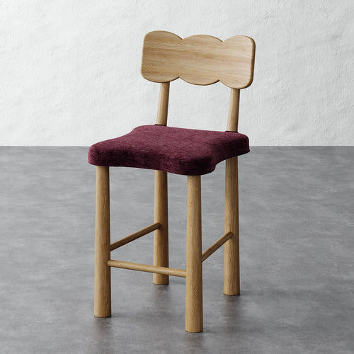 Madeleine Counter Stool - Performance Matelasse Mulberry