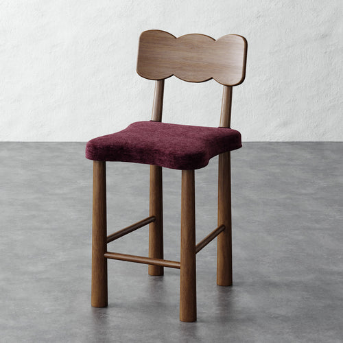 Madeleine Counter Stool - Performance Matelasse Mulberry