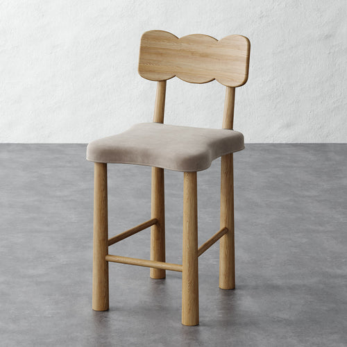 Madeleine Counter Stool - Performance Velvet Oatmeal