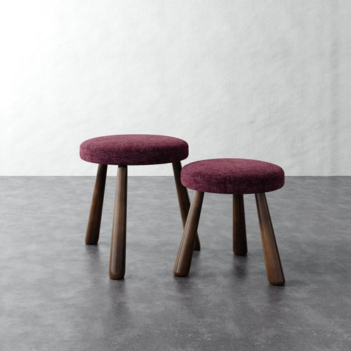 Madeleine Stool - Performance Matelasse Mulberry