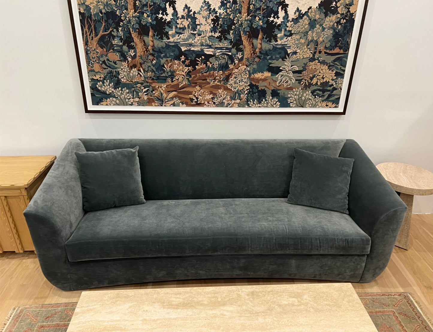 Marais Sofa in a Grey Performance Velvet