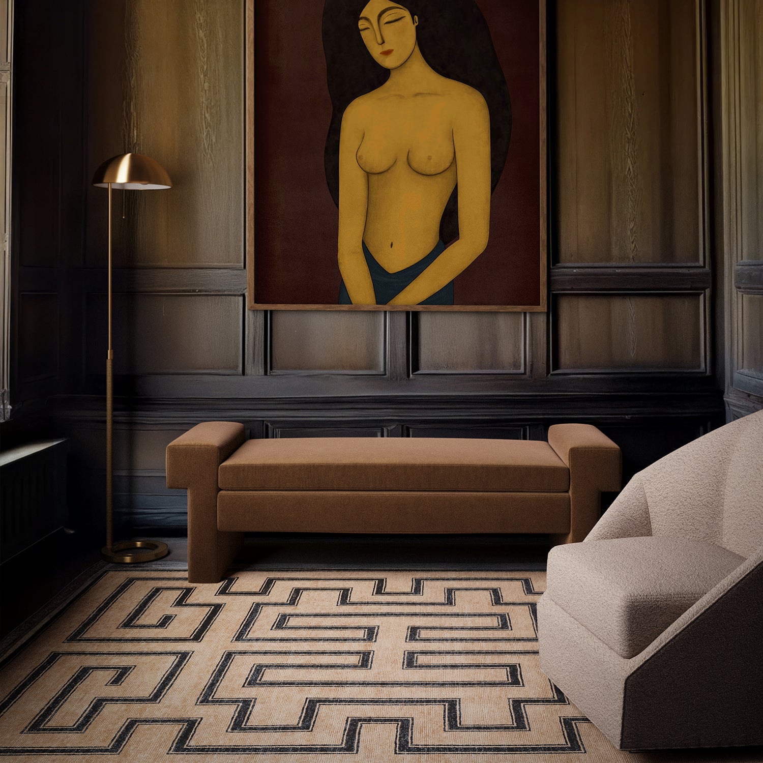Marquise Noire Handmade Wool Rug