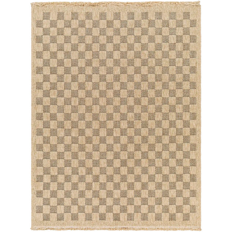 Carreaux Outdoor Rug (Natural / black)