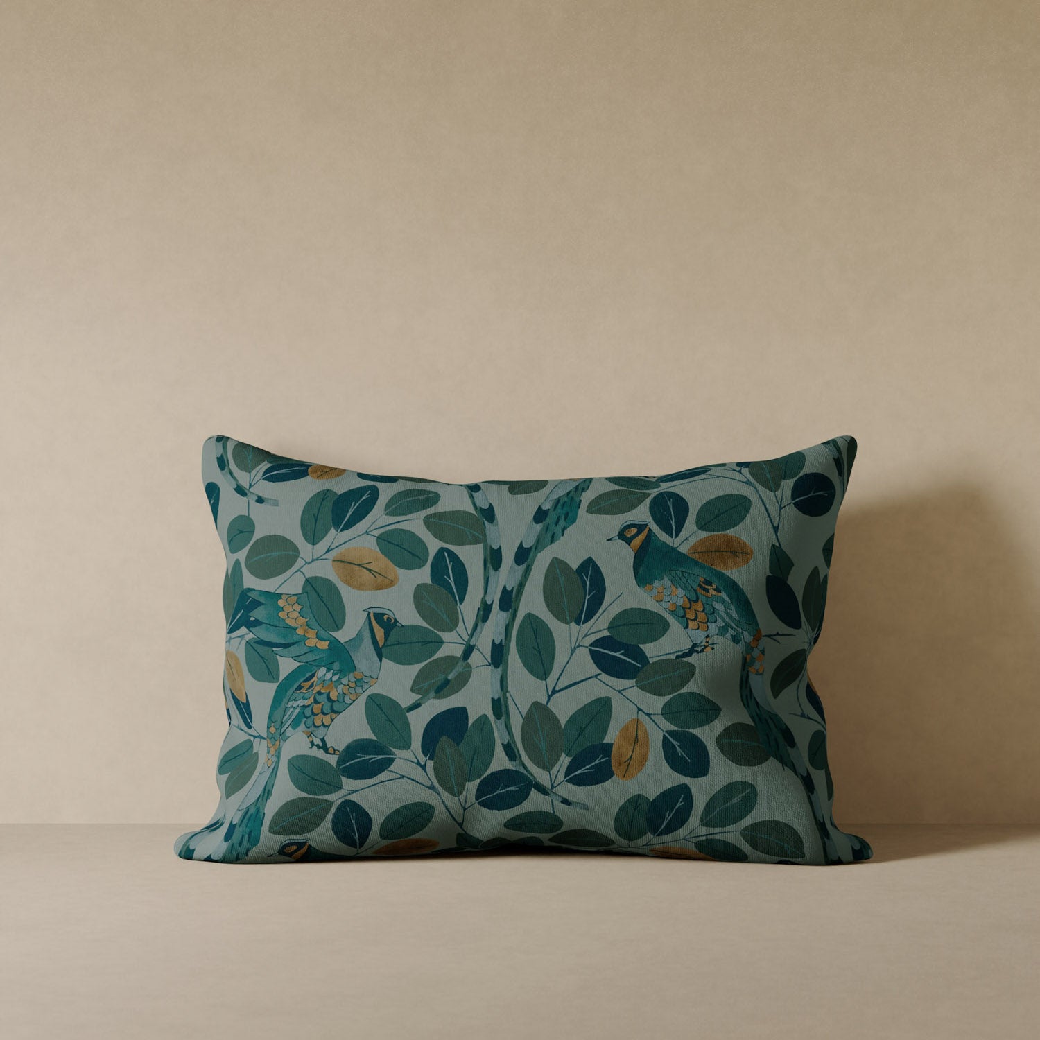 Modern Peacock Velvet Pillow