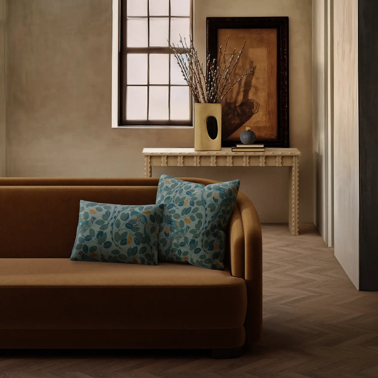 Modern Peacock Velvet Pillow