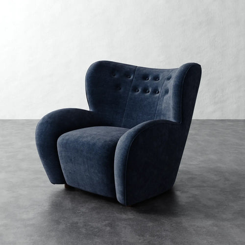 Mondaine Chair - Indigo Strie Velvet